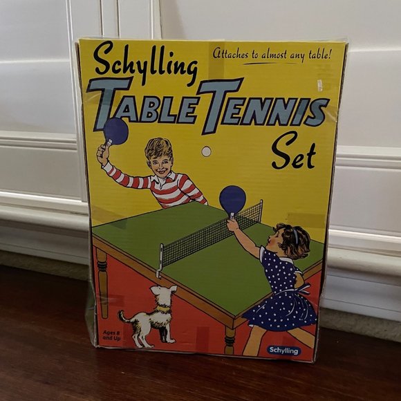 NIB Schylling Table Tennis Game Set 2 Paddles, 2 Balls 2 Posts 1 Net for tables - Picture 2 of 2
